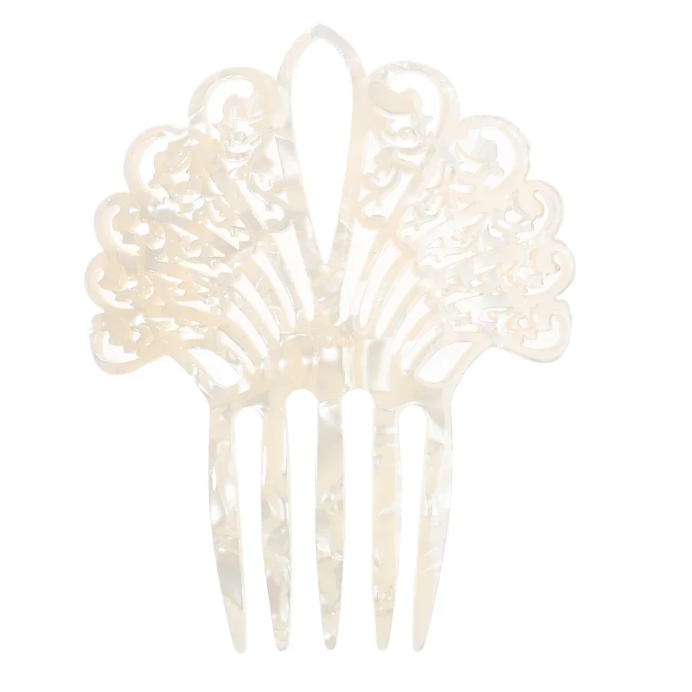 Wholesale Hollow Out Women Fork Hair Clip Classic Tortoiseshell Color Acetate Hair Combs Insert Style Combs For Hair Decoration