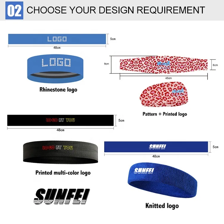 iRun Custom Print logo kids headbands Ninja tie Sweatband Elastic Spandex Headband Sport Head band For Tennis yoga