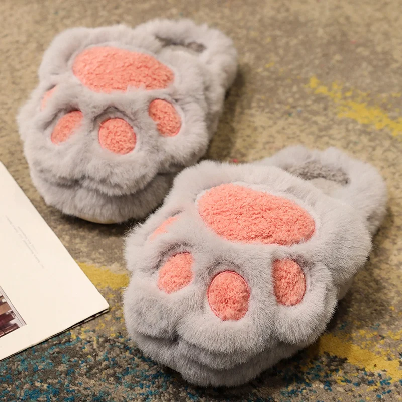 Custom Women Cute Fuzzy Claw Monster Slippers Shoes Animal Claw Paw Slippers Stuffed Funny Bear Paw Slippers