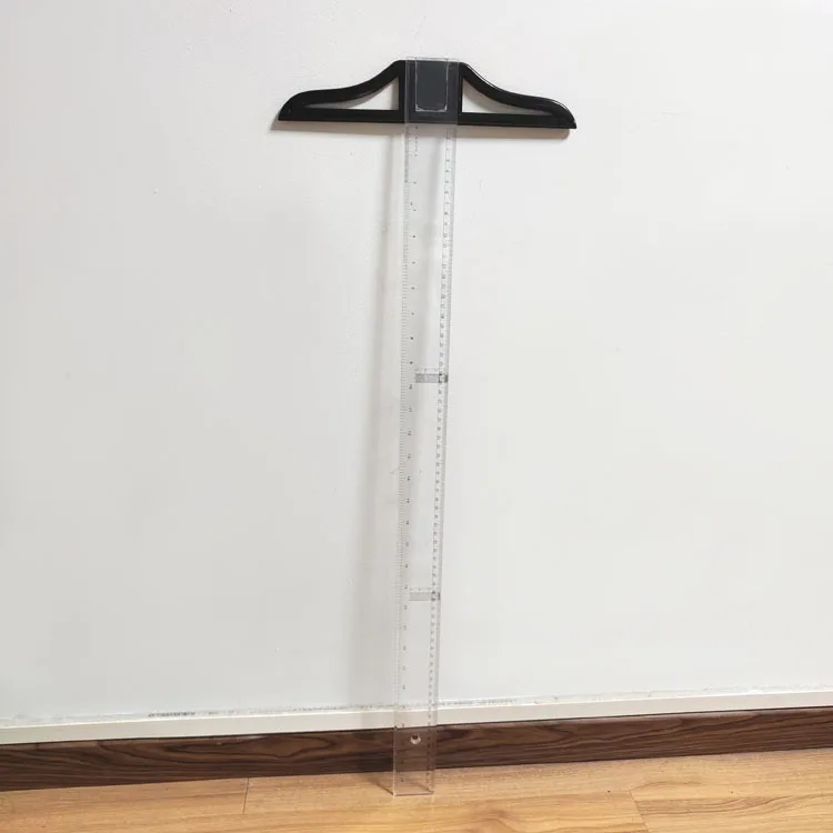 Clear Accurate Plastic Metric Removable T Shape Square Ruler 75cm Transparent Measuring Ruler T Square