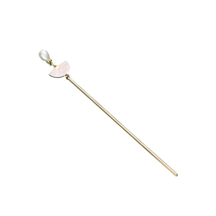 Палочки для волос Hanfu, китайские шпильки для волос, палочки для волос из металлического сплава с жемчужинами, палочки для волос с подвеской