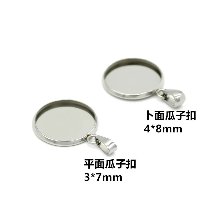 wholesale PVD Gold Stainless Steel Round Blank Bezel Pendant Connector Trays Base Cabochon Settings Trays for Jewelry Making