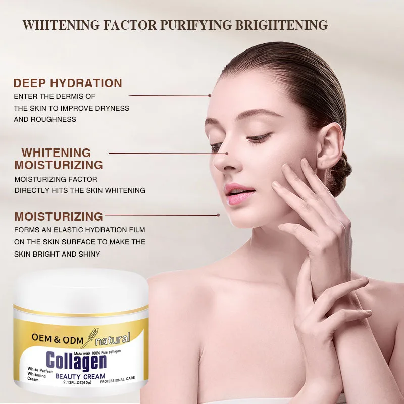 Private Label 100% Pure Collagen Anti-Aging Wrinkle Remover Whitening Elastin Face Cream