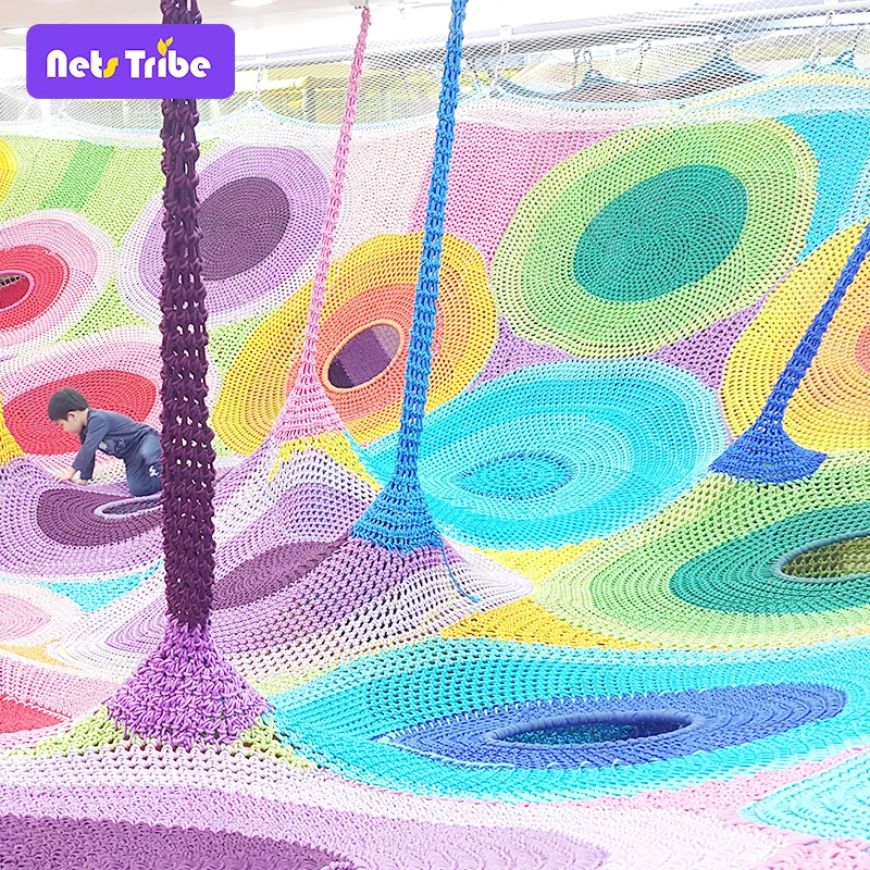 crocheted playground indoor Amusement park equipment kids soft crochet net small indoor playground