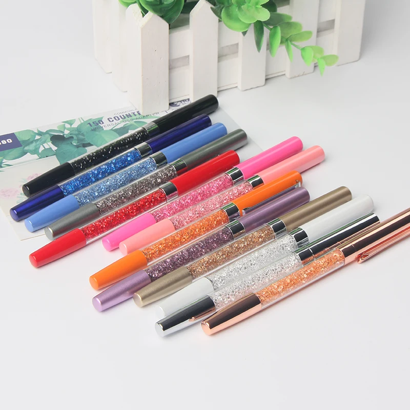 Jewelled multi color roller ball pen with crystal bling logo custom color crystal pen for Wedding Gifts