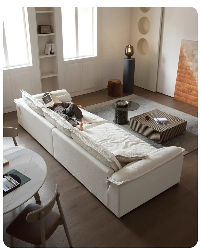 Nordic large fabric sofa bed living room compress sleep sofa set home furniture with soft and comfortable