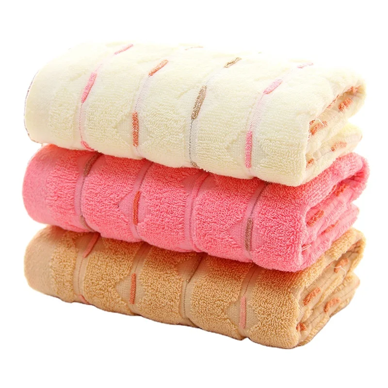 Manufacturers Custom Wholesale Towels Jacquard Dobby Face Towel Bath 100% Cotton Opp Bag Colors Rectangle Customer Logo SYBT2