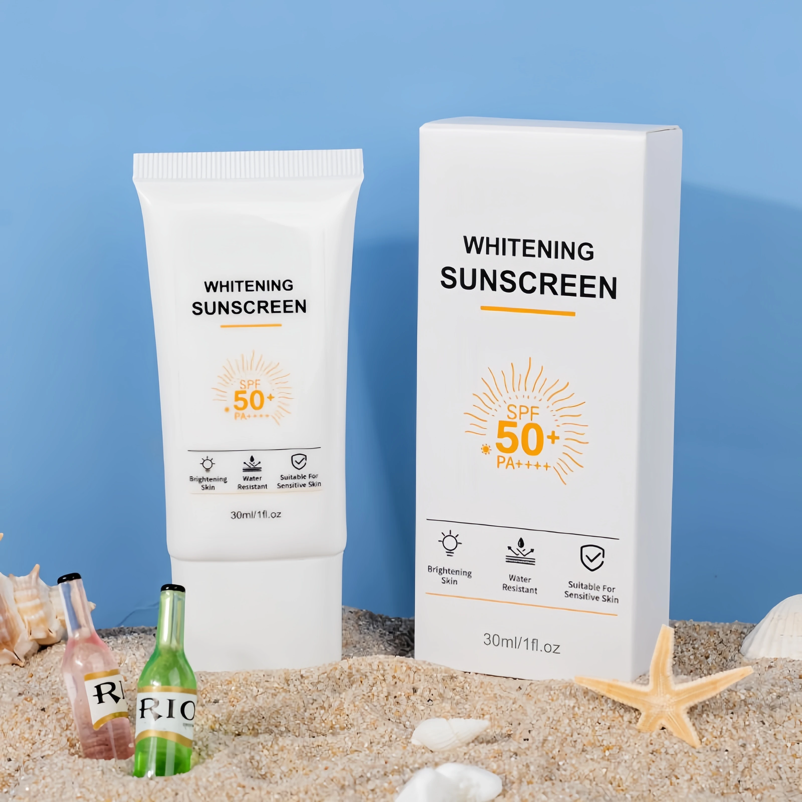 SPF50 + Осветляющий солнцезащитный крем УФ-устойчивый увлажняющий и отбеливающий кожу а ++++ оптовая продажа уличный лосьон