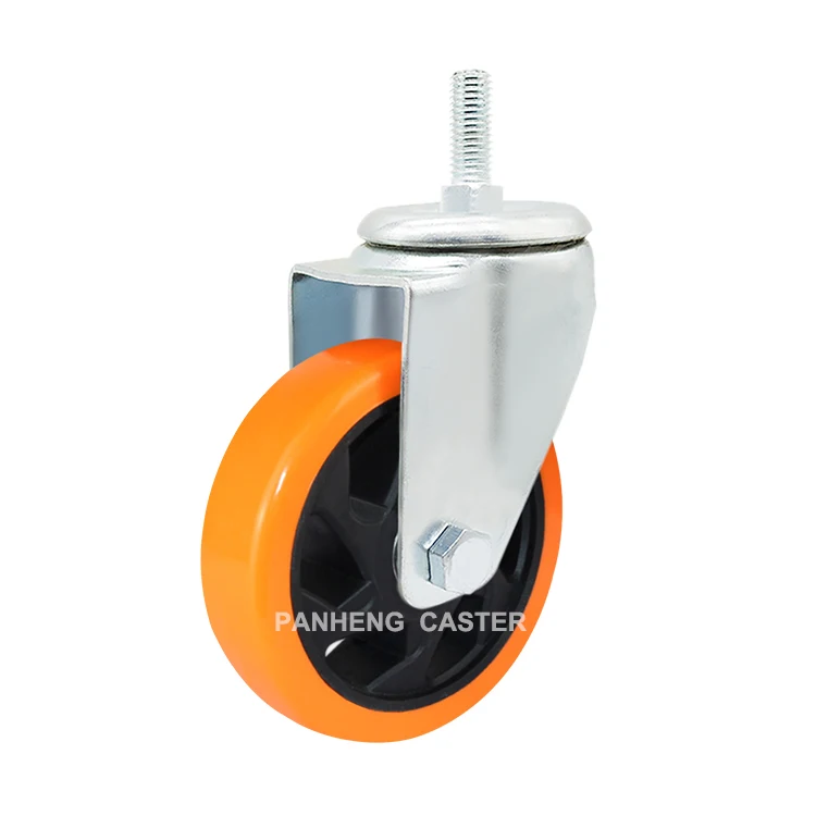 
High Quality Medium Duty 3 Inch 4 Inch 5 Inch Orange PVC Caster Wheel 