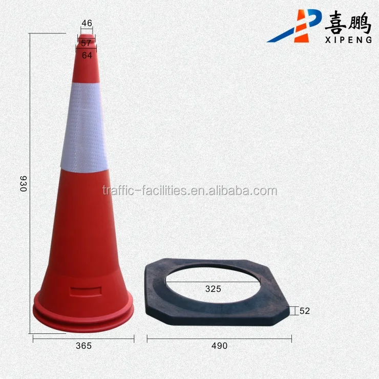 100CM Orange PE Highway Traffic Cones For Road Safety