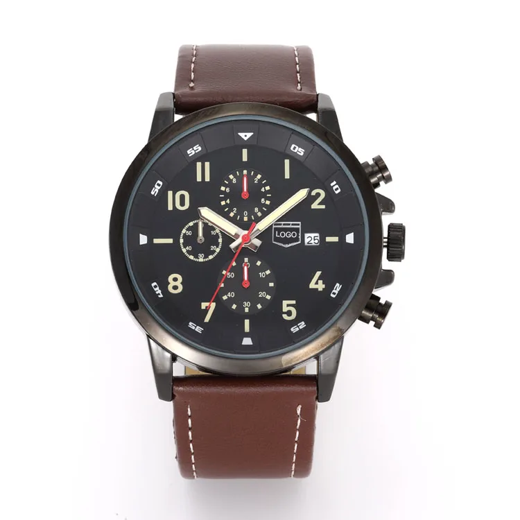 BOMAXE Cheapest Shopping Online Different Brown Men Chronograph Leather Man Waterproof Sports Wrist Classic Dress Mens Watch