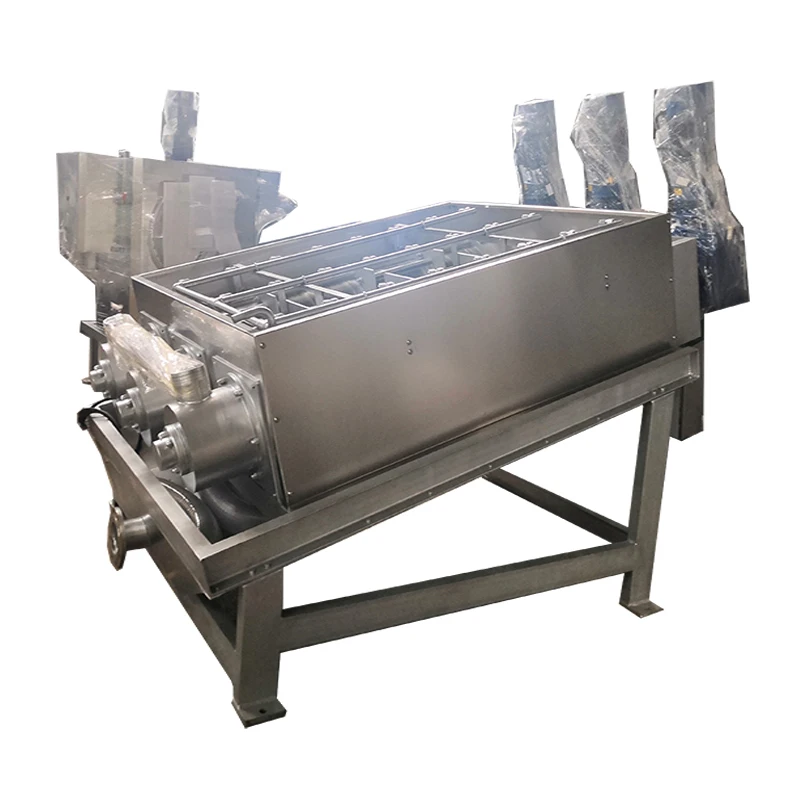 Waste water treatment machine with screw press sludge dehydrator