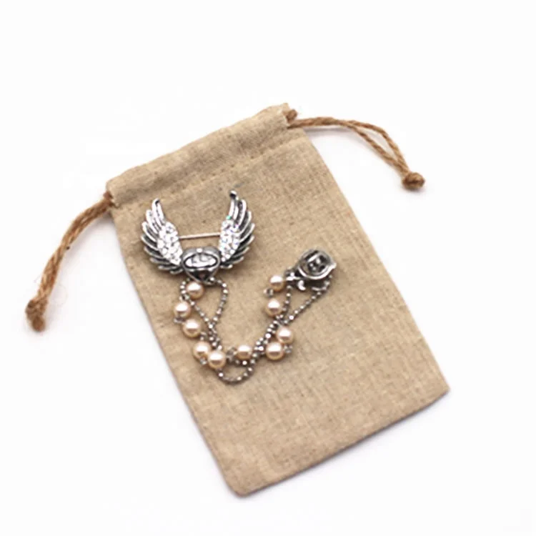 Custom Printed Embroidery Logo Drawstring Jewellery Gift Bag Linen Lavender Sachet Pouches