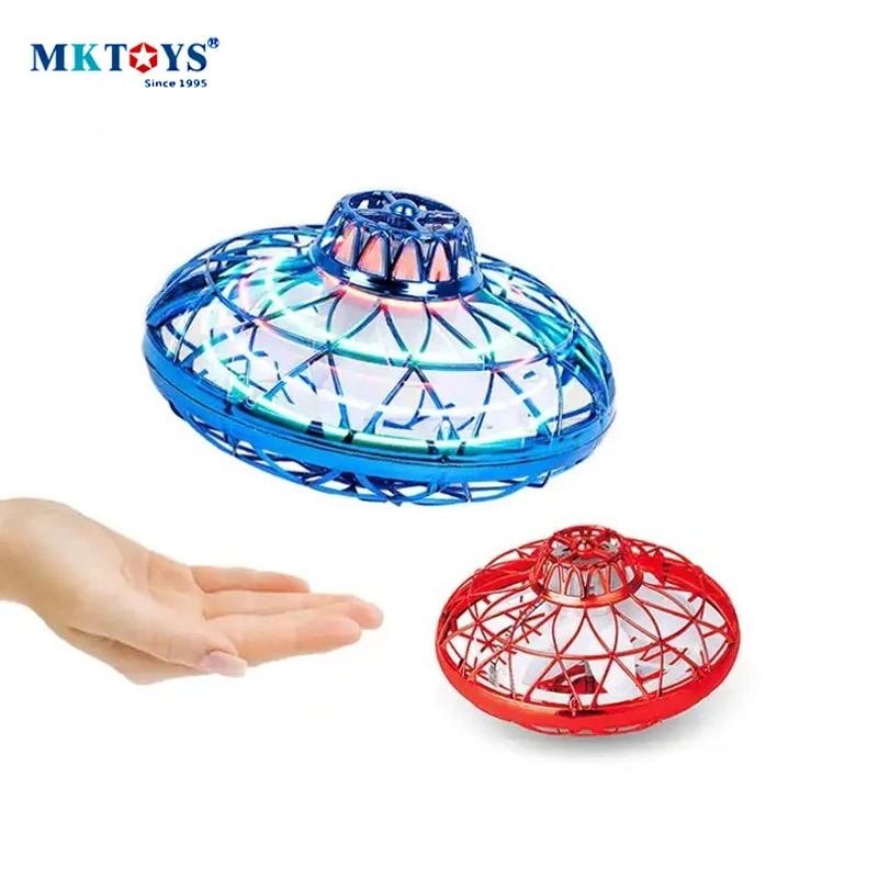 MK Hot Selling 360 Degree Rotation Flying  Boomerang Magic Led Mini Drone Colorful Hand Controlled Flying Orb UFO Ball Spinner