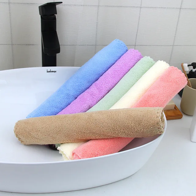 Korea Home Design Green Color Coral Fleece Towel