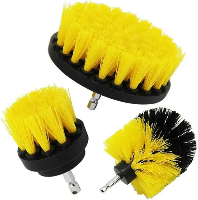 3 PCs Electric Drill Wheel Cleaning Brush Set Power Scrubber Brush Set for Car Wash Use Set