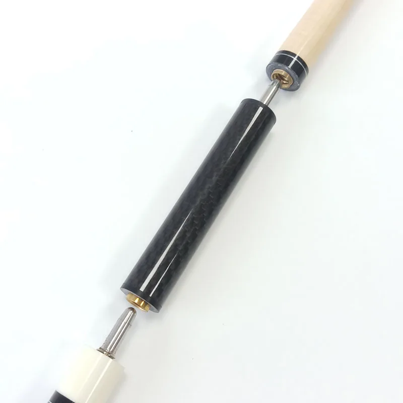 Jassinry latest Carbon Pool middle cue extensions for Uni-lock cues 12cm Billiard cue extenders to connect butt and shaft