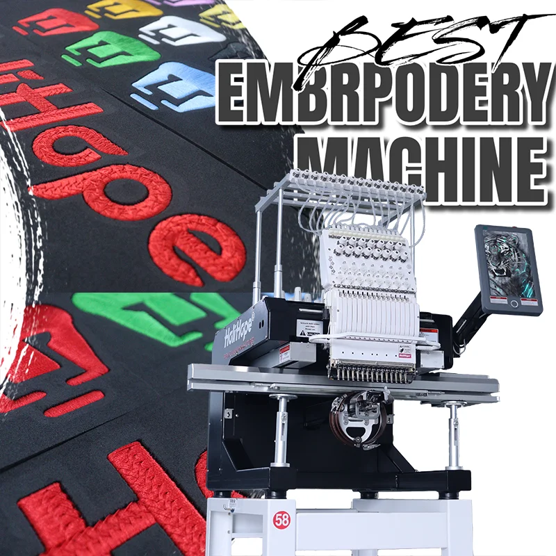 15 Colors 400*600mm Digital Embroidery Machine Single Head for Cap T-shirt Flat Computerized Like Tajima Swf