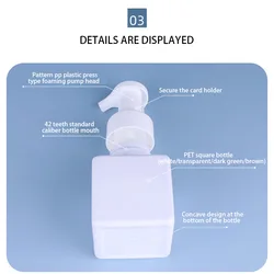 Amber/white /green Pet Square Liquid Soap Dispenser Foaming face wash Bottle Cleanser white Foam Pump 500ml  for shampoo