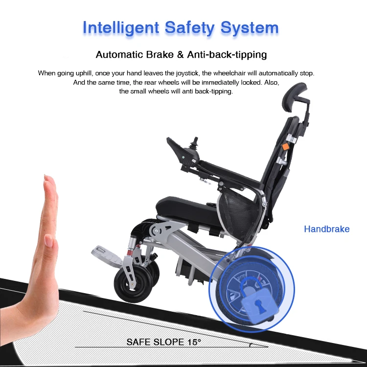 Best-selling aluminum alloy disabled elderly high back can be supine portable folding wheelchair electric wheels