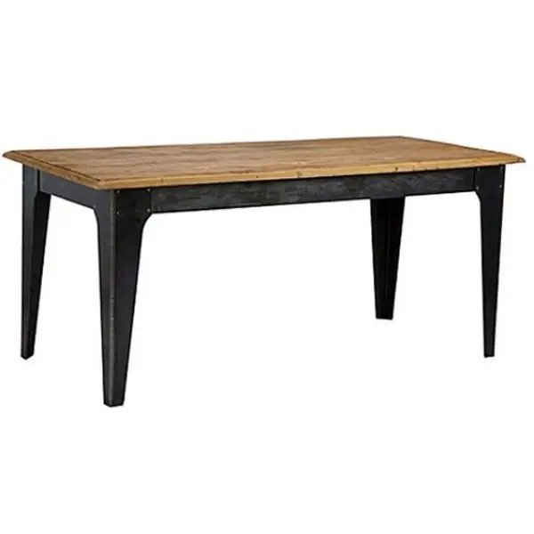 Industrial & Vintage Indian Iron Metal & Mango Wood Folding Dining Table Rotatable for Indoor & Outdoor Kitchen Use