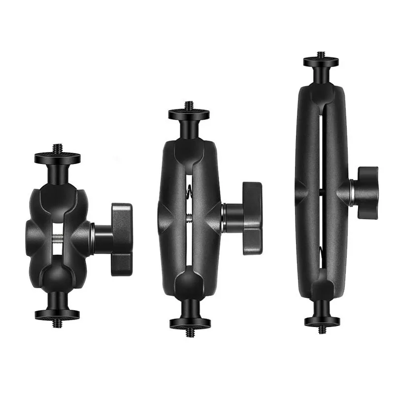 Summer bee 25mm Ball Head Mount Double Socket Magic Arm 1/4 Screw For Action Camera/Monitor Holder Aluminum Cell Phone Adapter