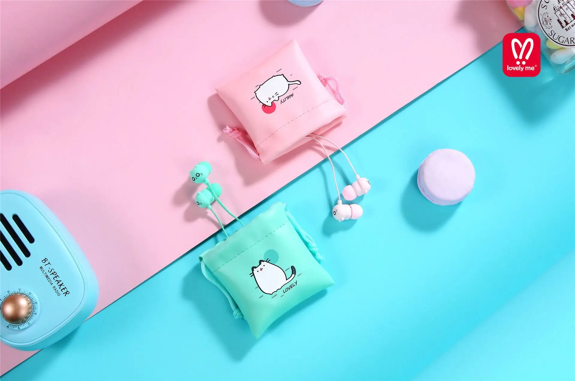 
2019 hot selling cute color handsfree wired earphones with microphone sport music headset for kids 