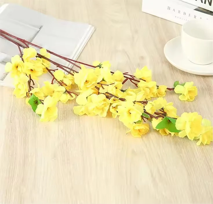 Wedding Table Centerpieces Artificial Peach Cherry Blossom Flowers Home Decor Long Branch Peach Blossom
