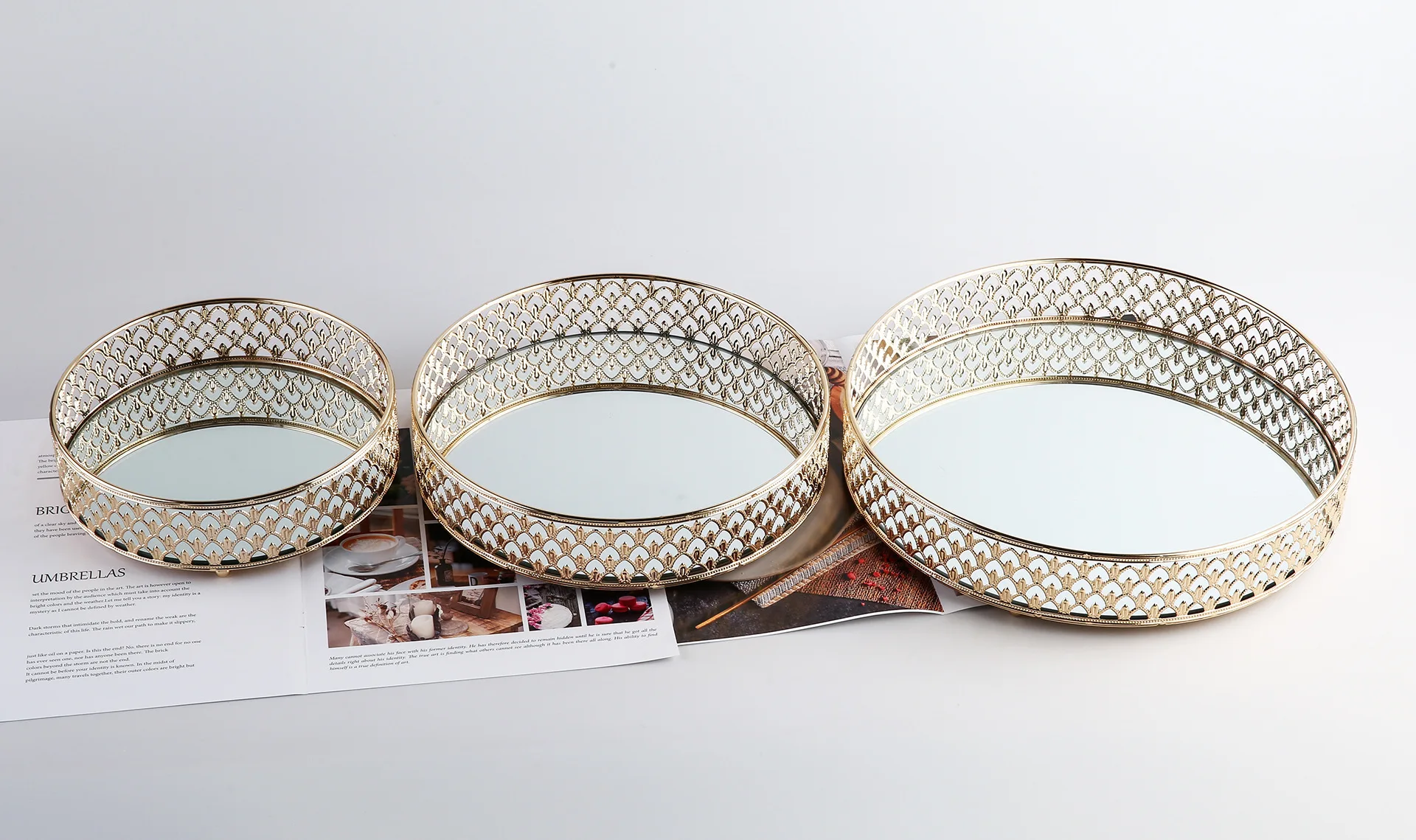 Metal electroplating fruit plate cake dessert plate home desktop storage plate hotel wedding housewarming ornaments