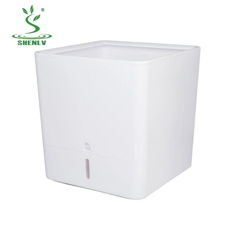 White And Black Square Plastic Plant China Flower Pots
