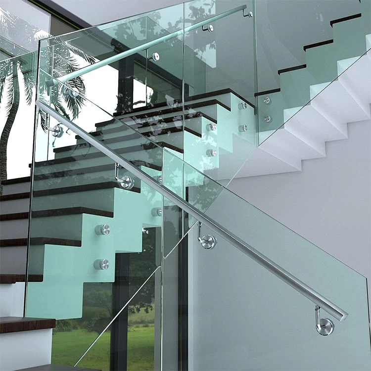 Chain High Quality Wall Mount Glass Railing Clamp With Flat Back For Office Staircase