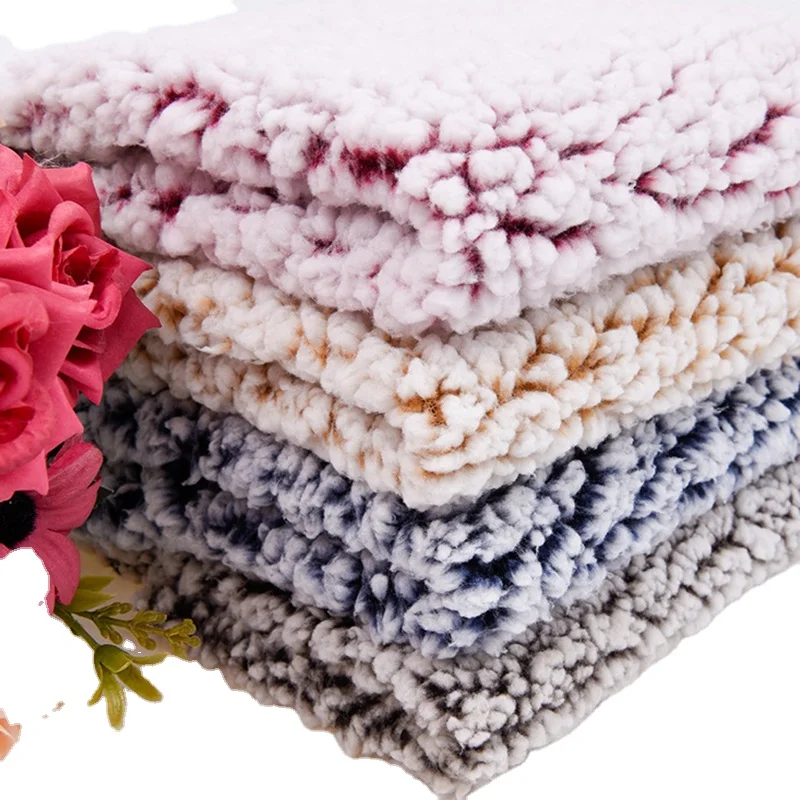 Shaoxing Textile 100% Polyester Printed Soft Comfortable Cotton Sherpa Fleece Short Pile Fur One Side Anti-Pilling Knit Fabric