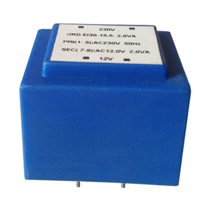 EI 30/12.5 1.2VA Encapsulated Transformer Safety Power Transformer with Ce RoHS TUV