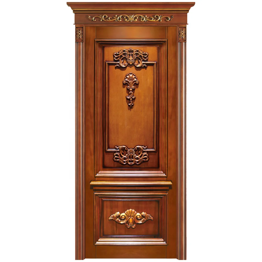 high quality solid wood arch top entrance front door French design exterior entrance walnut wooden doors