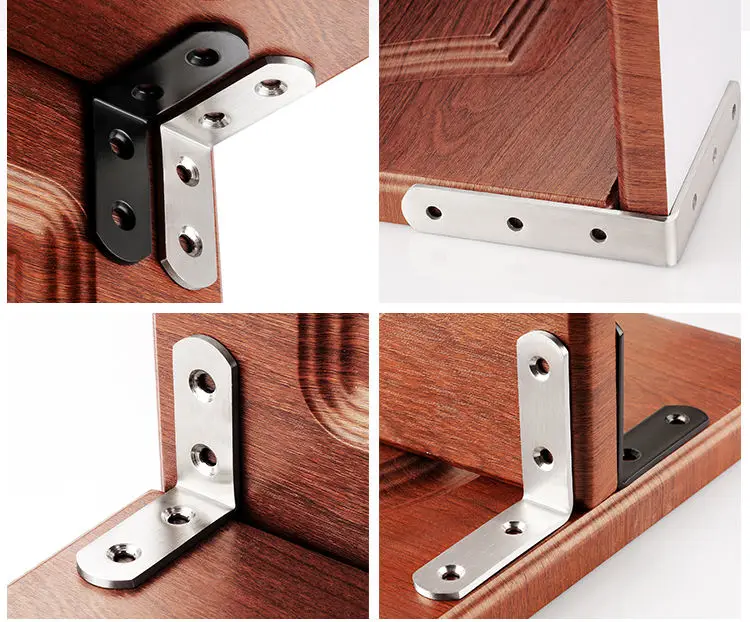 Stainless Steel Heavy Duty Furniture Support Bracket Metal L Shape Wall Mount Brackets For Mounting Shelf