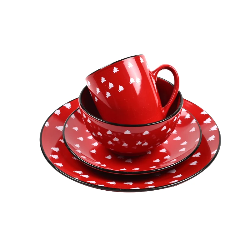 Top Selling Christmas Assiette Tableware Set Ceramic Dinnerware