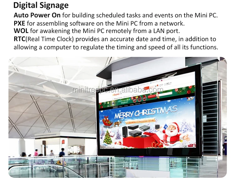 MiniTree Cheap Industrial Mini PC Intel 7th 8th Gen DDR4 32GB RAM 512GB SSD 4xUSB3.0 Dual COM 6Intel 2.5G LAN 3G/4G WiFi slot