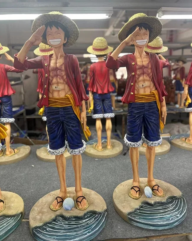 Life Size ONE PIECE Luffy and Boa Hancock Figure Sculpture Artificial Resin Crafts Statue Famous Japanese Anime Character