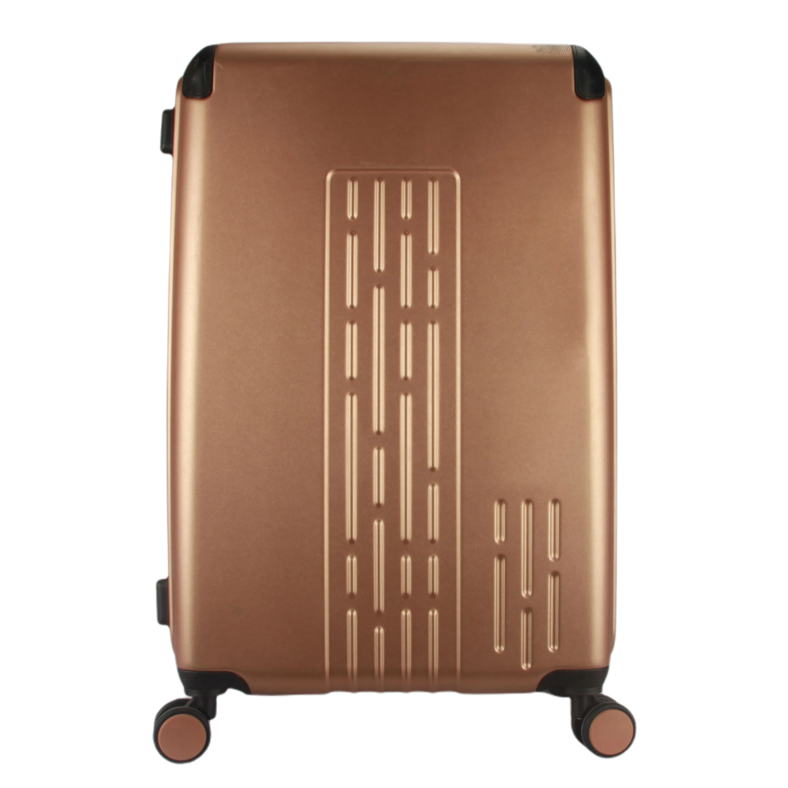 Low MOQ customize 3 pieces Gold ABS hard shell waterproof travel bag trolley luggage business fashion suitcase