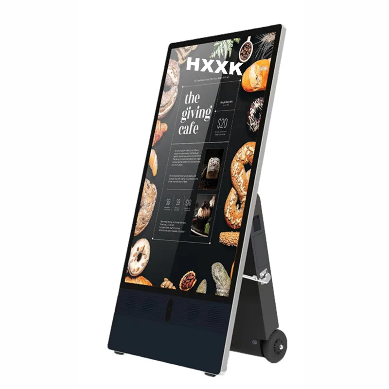 43' 55'Inch Floor standing advertising screen wireless player display Portable Battery Powered Digital Signage & Displays