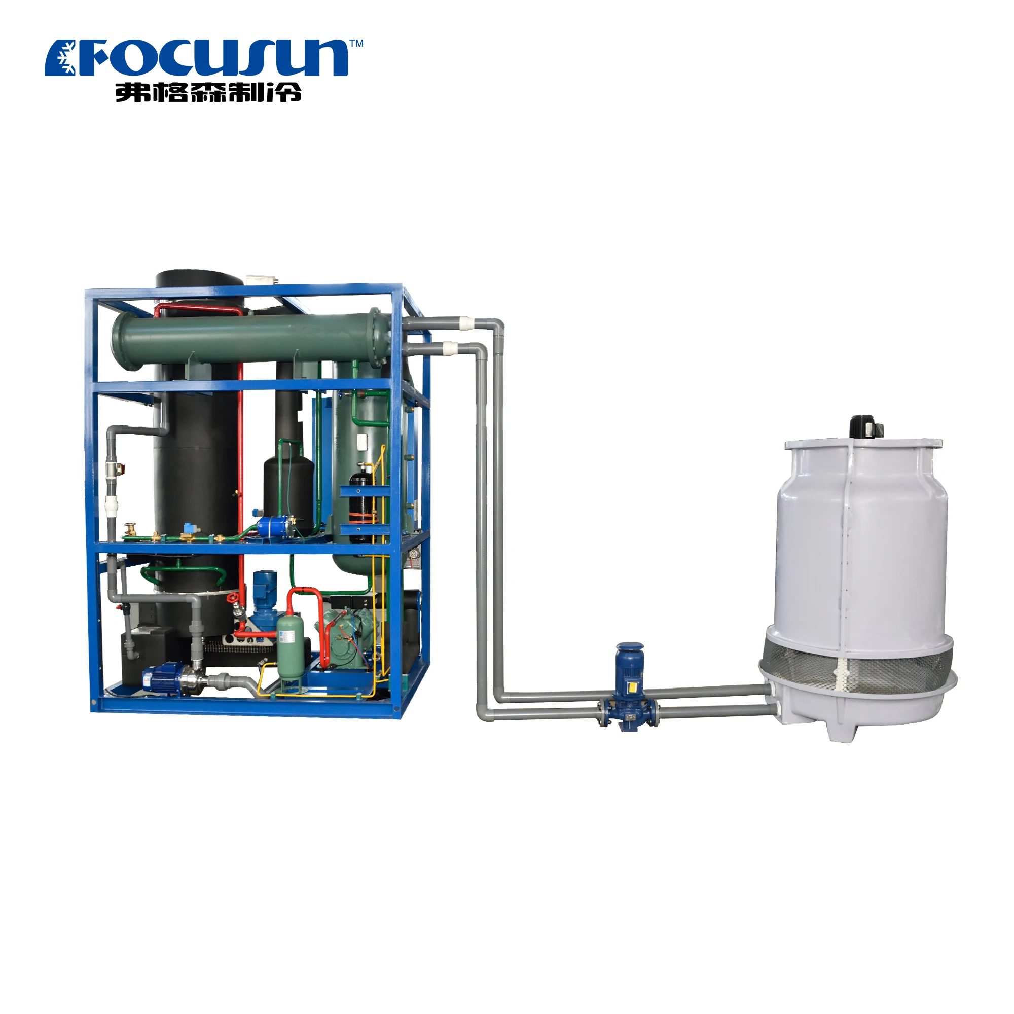 Industrial edible ice tube maker machine 6 ton-day Water-cooled high efficiency  Tube ice maker machine