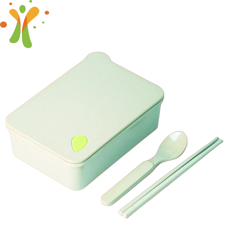 Microwaveable and leakproof healthy lunch box set food eco friendly rice husk lunch box