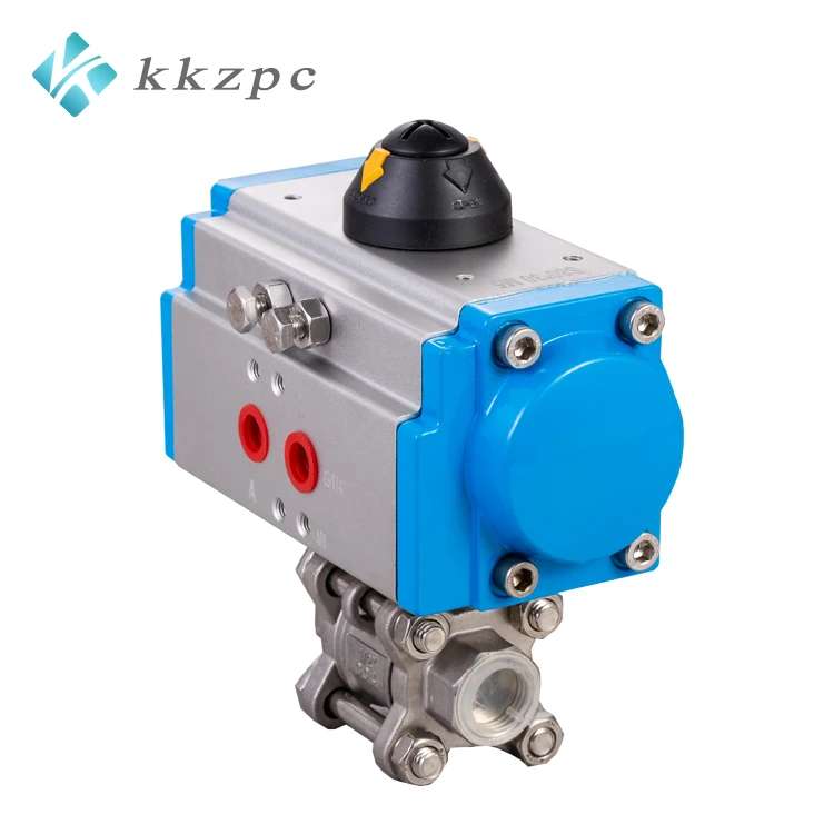1/2 Inch to 3 Inch Pneumatic Actuated Valve Aluminum Alloy Pneumatic Solenoid Ball Gas Ball Valve Pneumatic Actuator