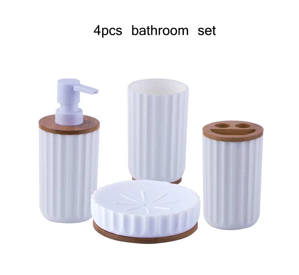 Высококачественные современные белые экологически чистые роскошные аксессуары для ванной комнаты пластиковые наборы отеля дома 7
