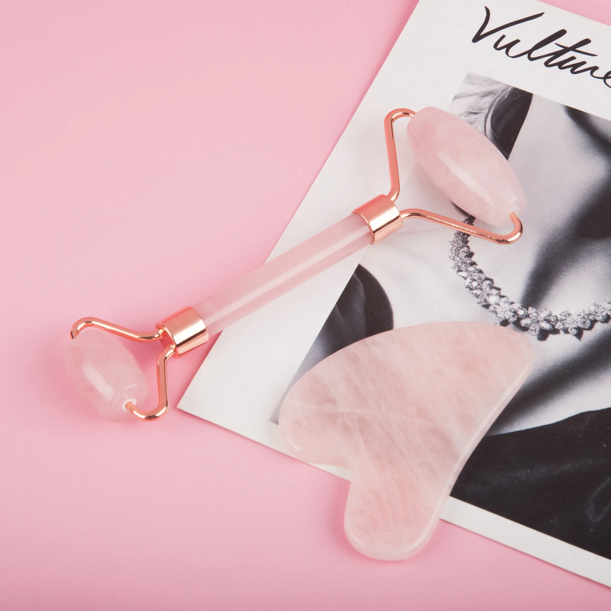 Amazon 100% Natural Jade Roller Heart Shape Gua Sha Massager Jade Facial Roller And Gua Sha Set