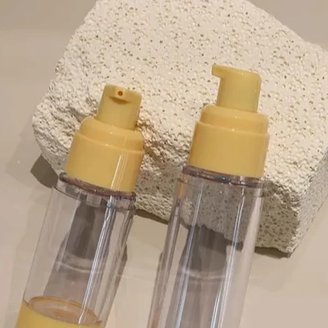 High quality cosmetic packing bottles airless bottle pump cylinder unique refill glass airless bottle