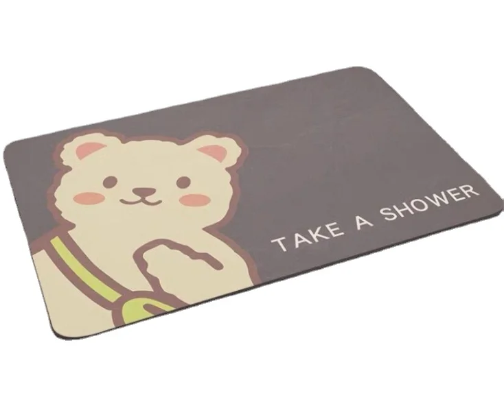 Bathmat Oval  rectangle  new technology cloth  mat personal style form YIJIA factory quick dry diatomite bath mat