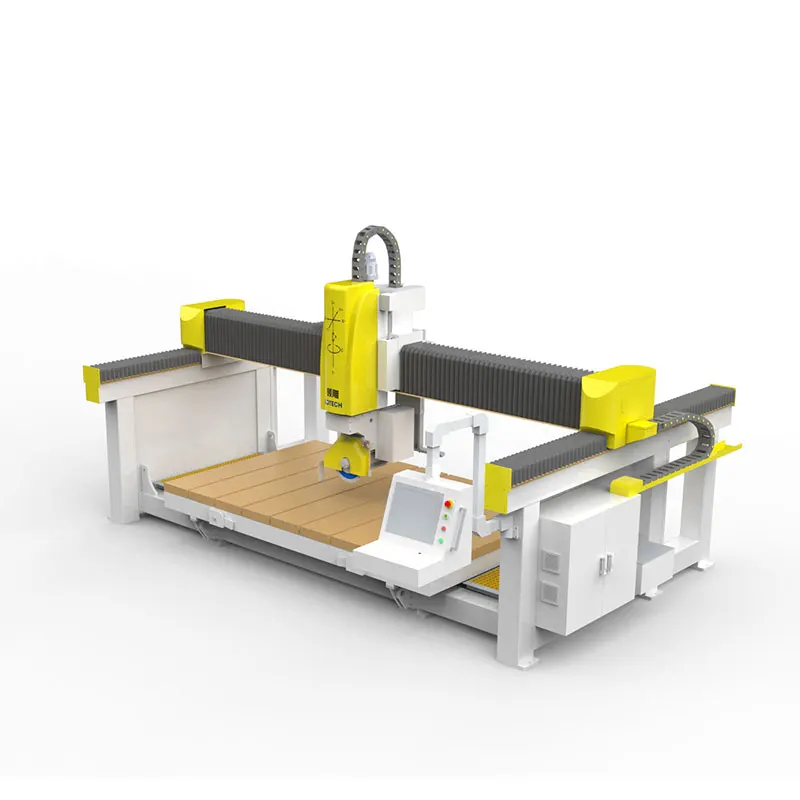 China factory 6kw tapping motor power L-shaped table top opening Bridge Saw Cutting Machine saving materials 4 axis cnc router