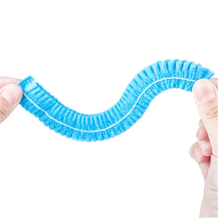 Clip Cap Disposable Blue White Non Woven PP Hairnet food industry nurse bouffant cap strip cap