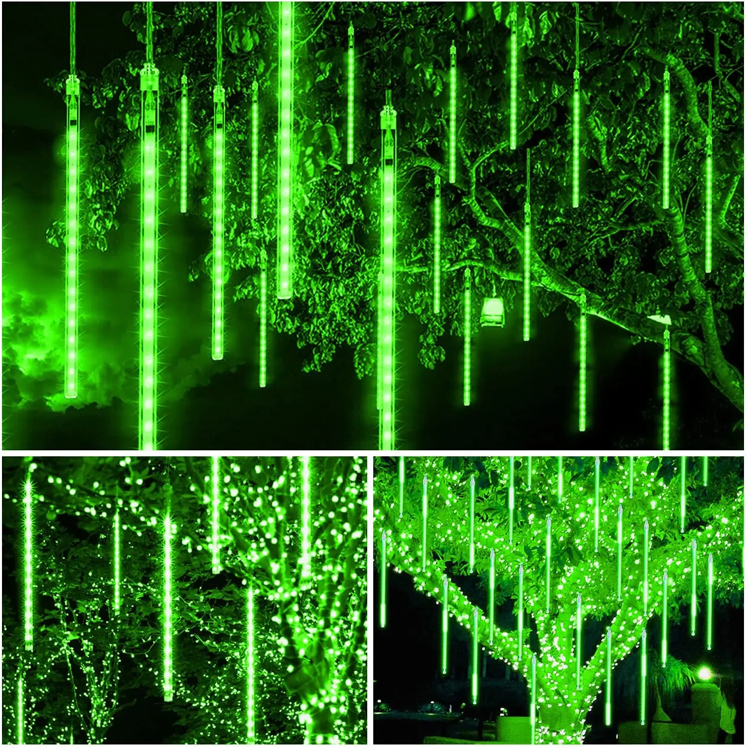 2024 LED Meteor Shower String Lights Christmas Firecracker Garland Lights Icicle Snow Falling Raindrop Light Garden Party decor